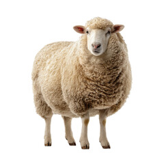 Obraz premium Gentle Lamb with Fluffy Wool Against Black Background