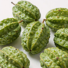 Fototapeta premium Image of a still life featuring green brain-like fruit