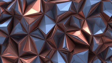 Sophisticated geometric abstraction featuring reflective and metallic triangular facets