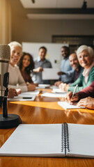 Group of diverse business people in a meeting discussing ideas  