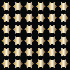 Seamless geometric gold star pattern for backgrounds and designs