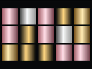 Colorful metallic gradient squares collection for design projects