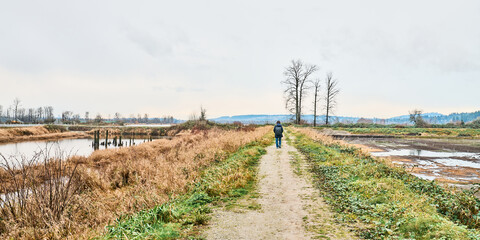 Fototapeta premium Winter View of Pitt Meadows