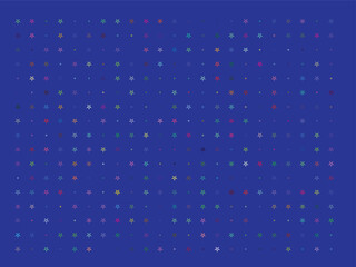 Colorful starry night sky background with vibrant patterns and dots