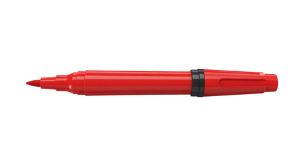 Red marker isolated on transparent background 
