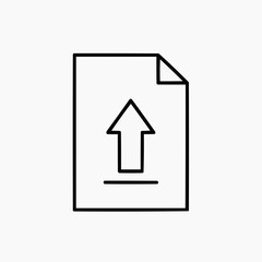 Document icon with upward arrow indicating file upload action  