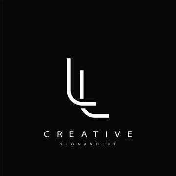 LL Abstract  Monogram Logo Design. This logo is designed with a combination of two line letters L and L 