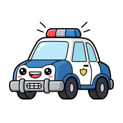 Fototapeta premium Cartoon Police Car. (9)