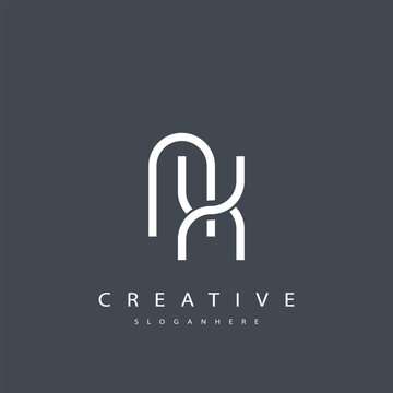 NX Abstract  Monogram Logo Design. This logo is designed with a combination of two line letters N and X 