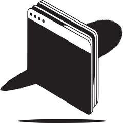 A graphic illustration of a stacked series of black and white rectangles with a shadow effect