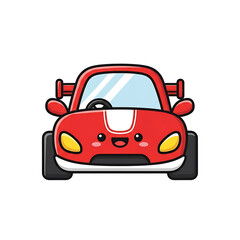 Naklejka premium Cute Red Car Icon.