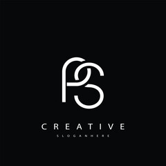 Fototapeta premium PS Abstract Monogram Logo Design. This logo is designed with a combination of two line letters P and S 