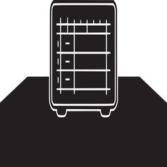 A black and white illustration of a spreadsheet with rows and columns on a dark surface