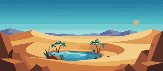 Woman with long dark wavy hair is seen from behind in a minimalist graphic illustration with a retro aesthetic, halftone details, and a serene, contemplative mood