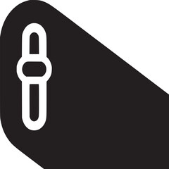 Close up of a white slider icon on a black shape against a white background in a minimalist style