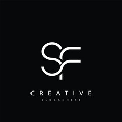 Fototapeta premium SF Abstract Monogram Logo Design. This logo is designed with a combination of two line letters S and F 