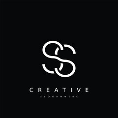 Fototapeta premium SS Abstract Monogram Logo Design. This logo is designed with a combination of two line letters S and S 