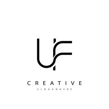 UF Abstract  Monogram Logo Design. This logo is designed with a combination of two line letters U and F 