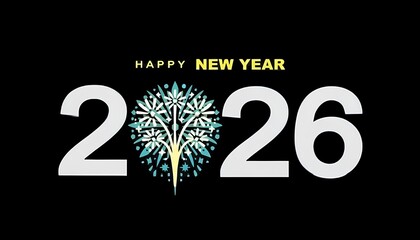 New year illustration design black background