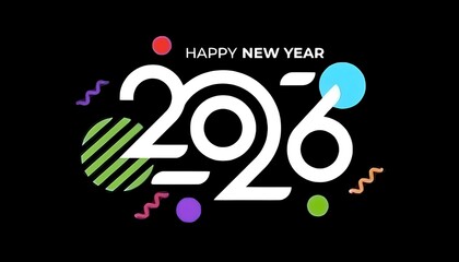 New year illustration design black background