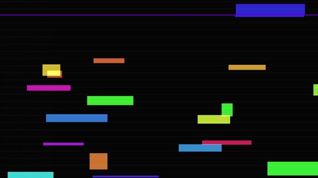 Colorful Glitch Block Distortion Animation with Digital Signal Interference