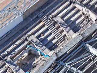 Fototapeta premium Inspection of concrete structures collapsed in accident