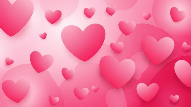 Abstract three dimensional background filled with floating pink and magenta hearts perfect for valentines day or wedding invitation - Powered by Adobe