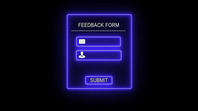 Digital feedback form interface concept on the transparent background. Perfect for customer feedback, digital onboarding, experience in web applications. Motion graphics of feedback 4k video