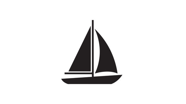 Minimalist sailboat icon for nautical and maritime themes