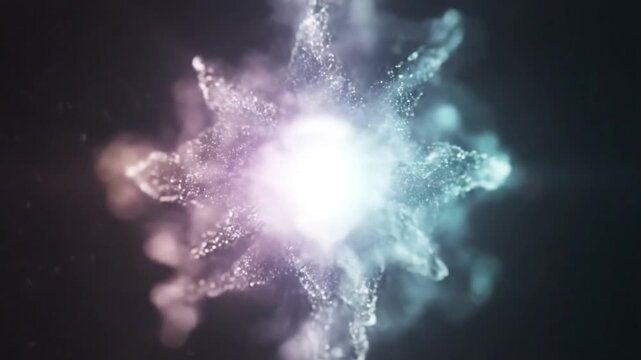 Radiant light trail with floating dust in pastel rainbow tones, Echoes of Light abstract background with copy space