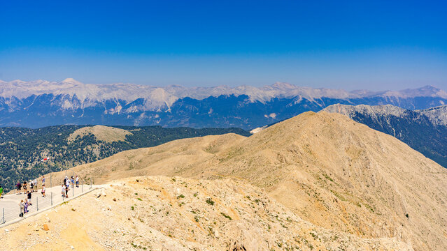 Panoramic view of Tahtali Mountain with Taurus Mountains in background Turkey