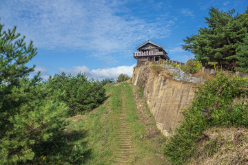 岡山 鬼ノ城 土塁と西門