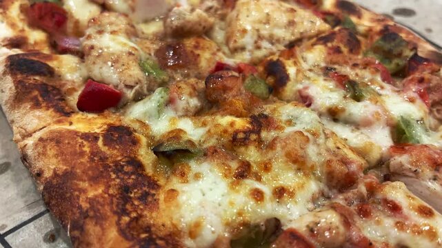 Close-Up of Traditional Turkish Chicken Pide