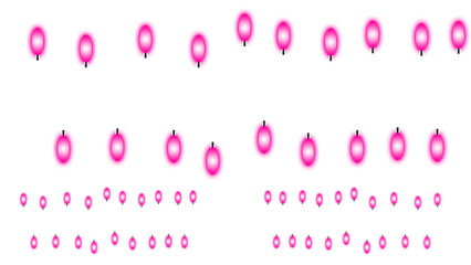 Pink light bulb glow effect icon isolated transparent background, editable vector artwork ai illustration file, creative idea symbol, neon energy lighting concept, minimal design3D