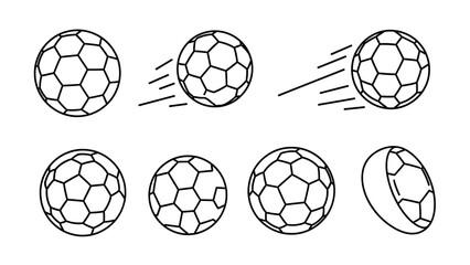 Obraz premium Soccer Balls in Motion Illustration with Black Lines on White Background for Sports Graphics
