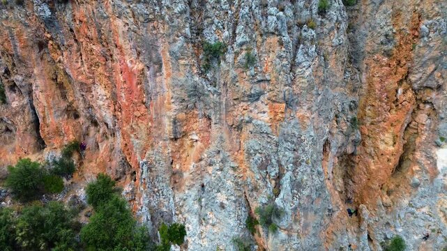Rock climbing. Rock climbing area in Geyikbayırı, Antalya. Mountaineering, climbing sport.