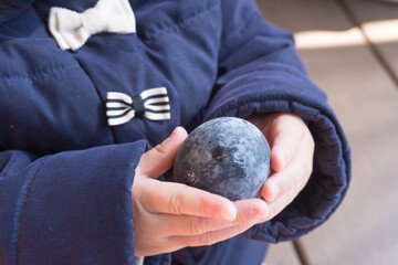黒卵をもつ日本人の女の子の幼児