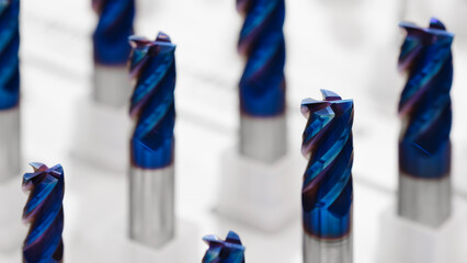 Milling cutter for mounting drilling and milling tools in modern programmable multifunctional metalworking machines, industrial concept background © Aleksandr Matveev