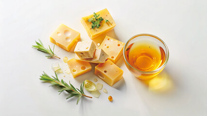 Assorted Cheese, Honey, and Herbs