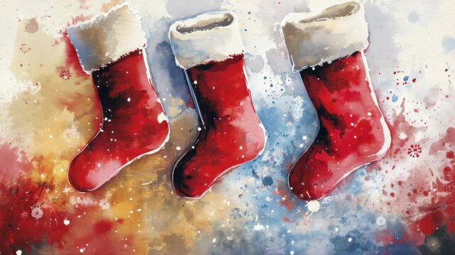 This festive set of four stockings adds a touch of holiday cheer to any home. Perfect for Christmas gift giving or adding a seasonal flair to your interior.