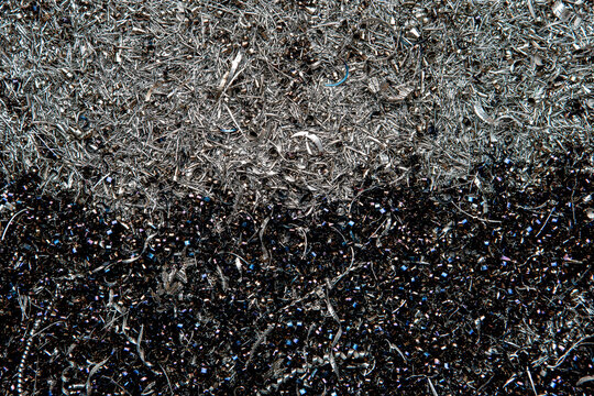 Background of metallic scraps and turnings
