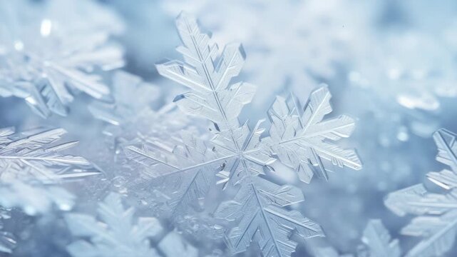 Close-up of intricate snowflake patterns on a cold surface.