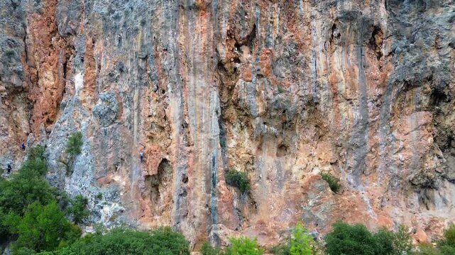 Rock climbing. Rock climbing area in Geyikbayırı, Antalya. Mountaineering, climbing sport.