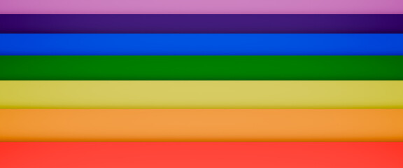 Abstract rainbow background with horizontal colorful stripes and soft gradient transitions. Modern, minimal composition suitable for digital design, branding, wallpapers, and creative visual projects.