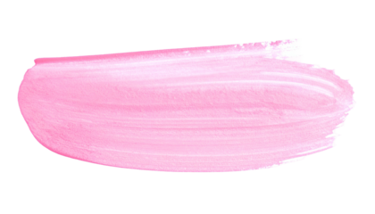 Isolated pink paint stroke on black. Textured, brushstroke with uneven edges