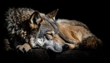 Fototapeta premium 寝ている狼