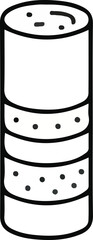 This illustration represents a simplified cylindrical soil core sample commonly used in geology, soil science, and environmental studies
