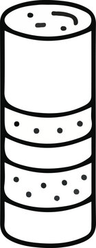 This illustration represents a simplified cylindrical soil core sample commonly used in geology, soil science, and environmental studies