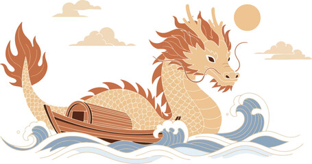 Dragon Boat Festival vector art illustration