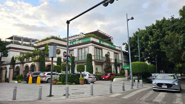 Mexico City, Mexico - Oct 2, 2025: Presidente Masaryk avenue is one of the most exclusive and expensive streets in Mexico, located in Polanco in CDMX, with shops and restaurants